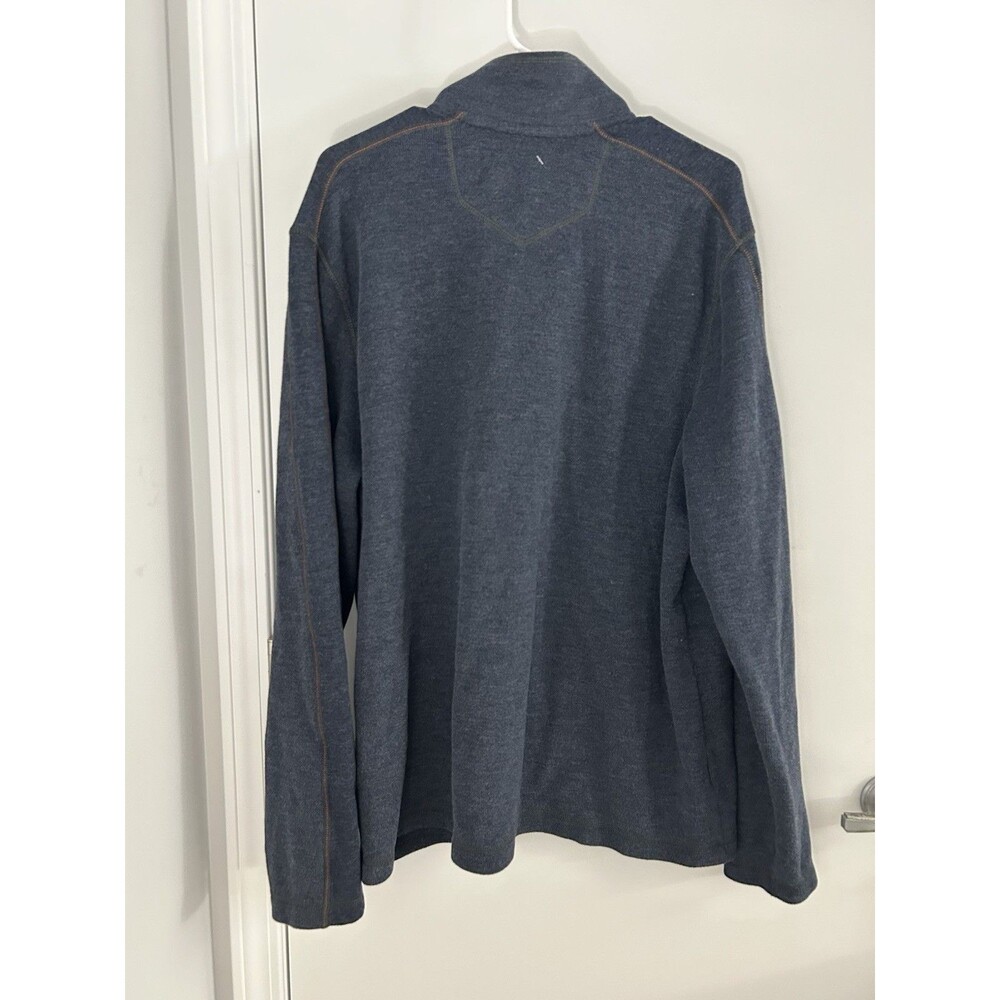 EDDIE BAUER 1/4 Zip Sweater Size Blue Long Sleeved Men XL cabin outdoor - Picture 2 of 7